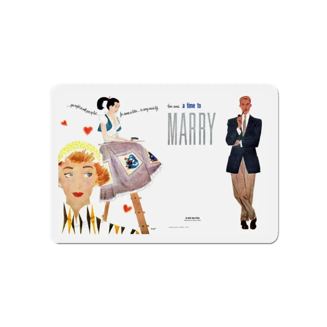 Marry, Chatelaine magazine, Aug 1952 (Magazine Illustration) Refrigerator Magnet - The Sticker Space