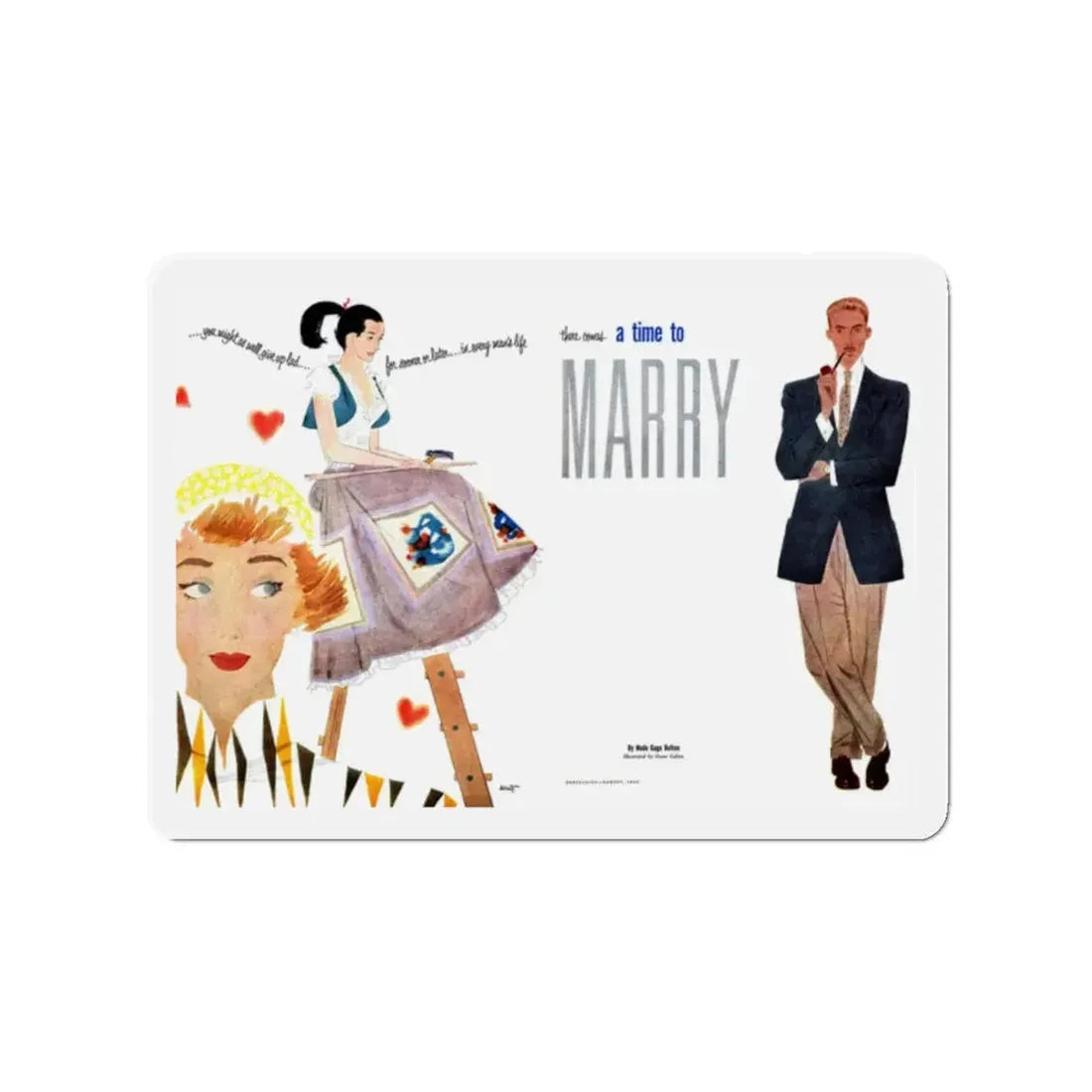 Marry, Chatelaine magazine, Aug 1952 (Magazine Illustration) Refrigerator Magnet - The Sticker Space