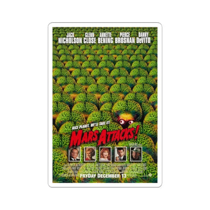 MARS ATTACKS! 1996 Movie Poster - STICKER Vinyl Kiss-Cut Decal 3 Inch White - The Sticker Space