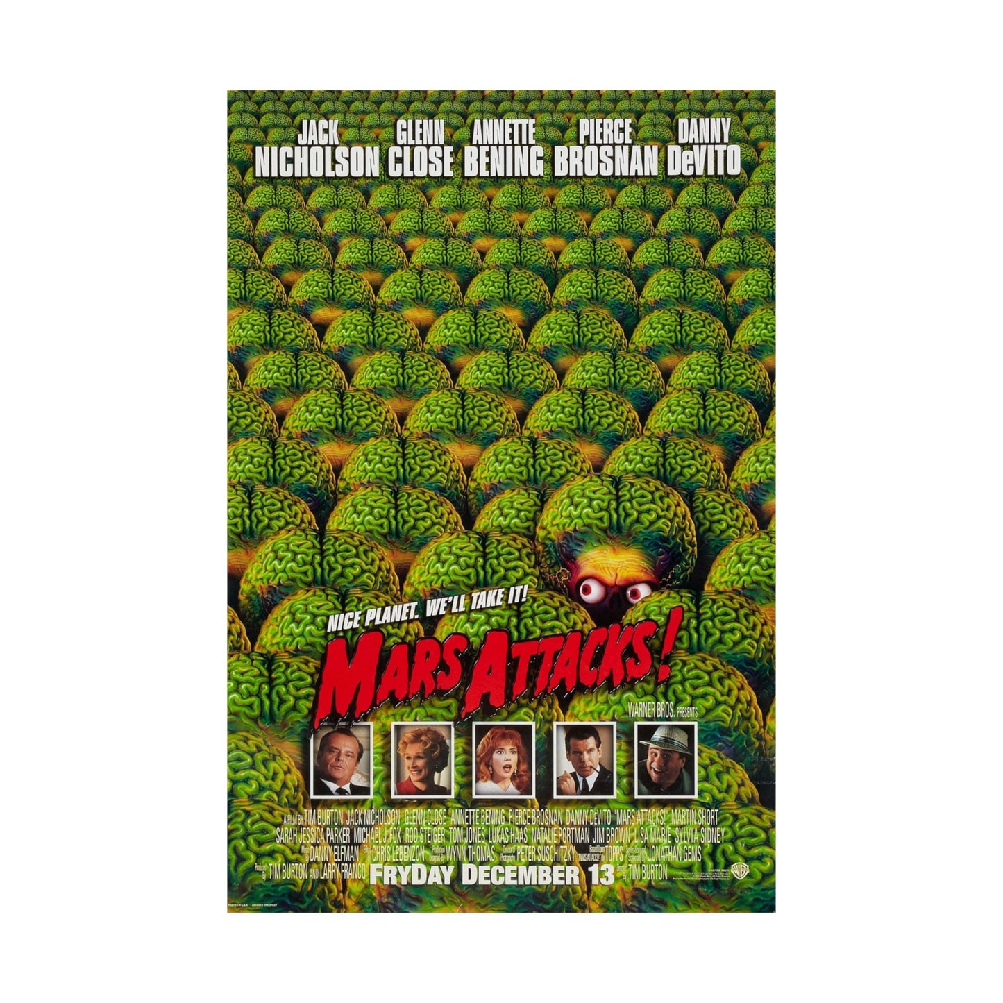 MARS ATTACKS! 1996 - Paper Movie Poster-The Sticker Space