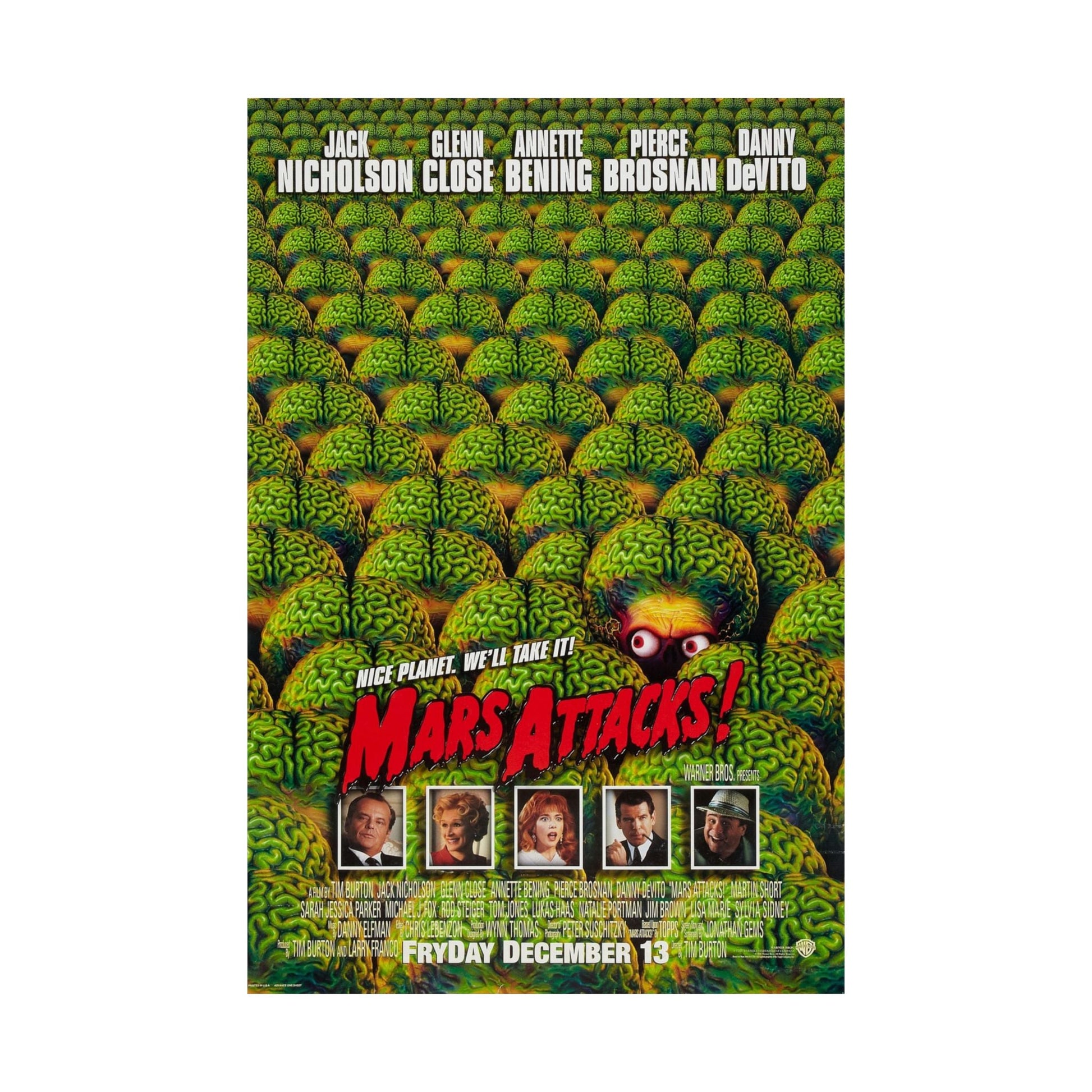 MARS ATTACKS! 1996 - Paper Movie Poster-The Sticker Space