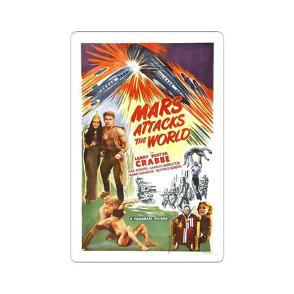 MARS ATTACKS THE WORLD 1938 Movie Poster - STICKER Vinyl Kiss-Cut Decal 3 Inch White - The Sticker Space