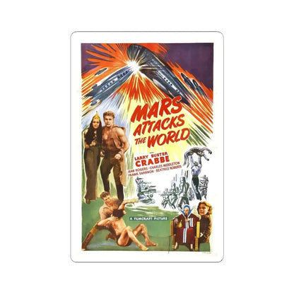 MARS ATTACKS THE WORLD 1938 Movie Poster - STICKER Vinyl Kiss-Cut Decal 4 Inch White - The Sticker Space
