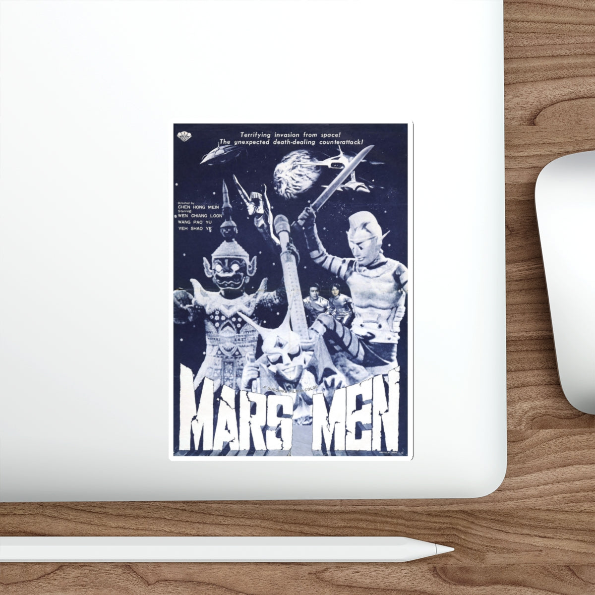 MARS MEN 1976 Movie Poster STICKER Vinyl Die-Cut Decal-The Sticker Space