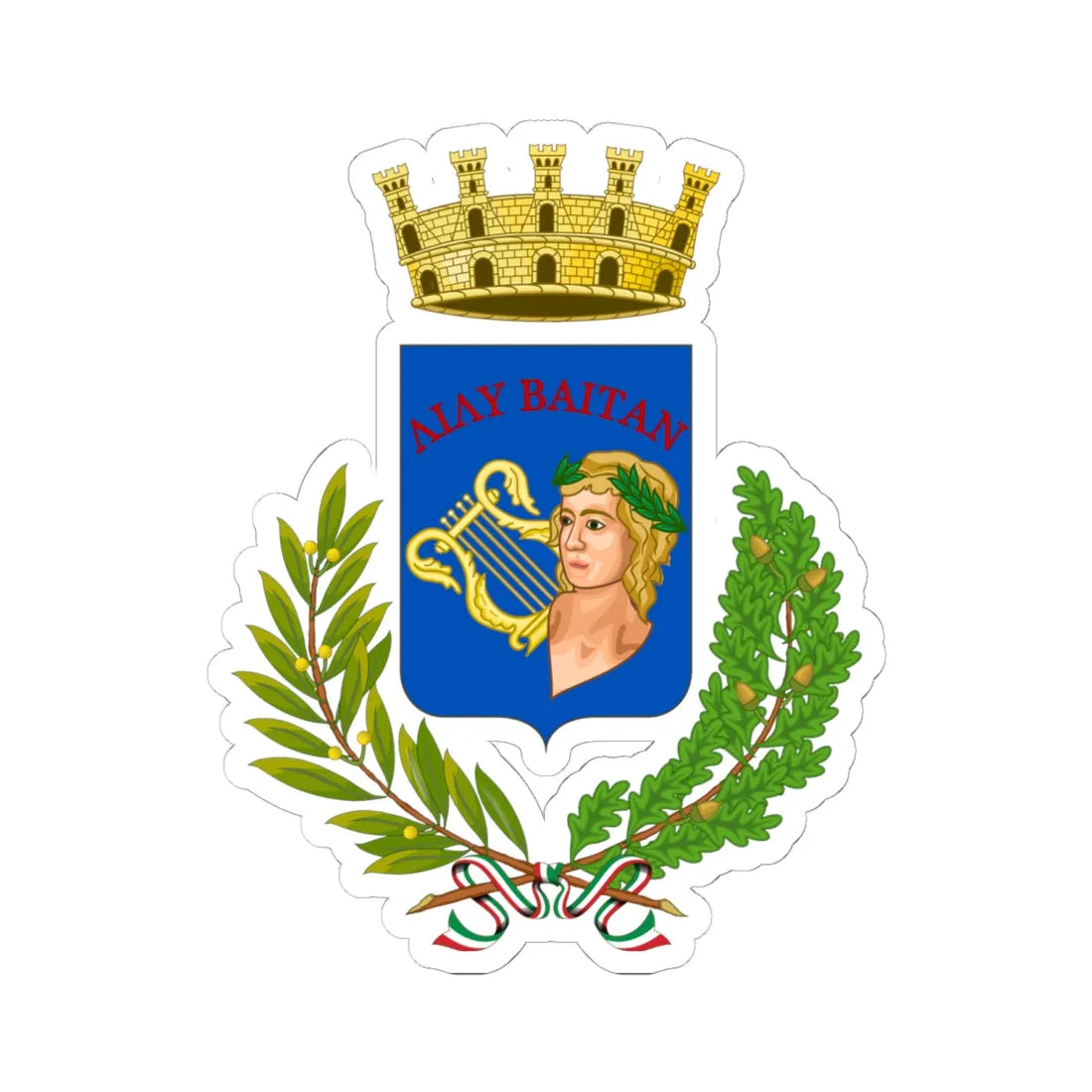 Marsala-Stemma (Italy) (Coat of Arms) STICKER Vinyl Kiss-Cut Decal 6 Inch White - The Sticker Space