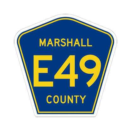 Marshall County Route E49 IA (Iowa) (Road Sign) STICKER Vinyl Kiss-Cut Decal 6 Inch White - The Sticker Space