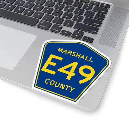 Marshall County Route E49 IA (Iowa) (Road Sign) STICKER Vinyl Kiss-Cut Decal - The Sticker Space