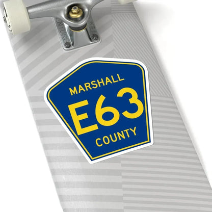 Marshall County Route E63 IA (Iowa) (Road Sign) STICKER Vinyl Kiss-Cut Decal - The Sticker Space