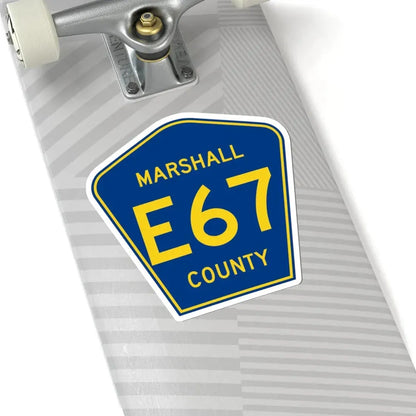 Marshall County Route E67 IA (Iowa) (Road Sign) STICKER Vinyl Kiss-Cut Decal - The Sticker Space