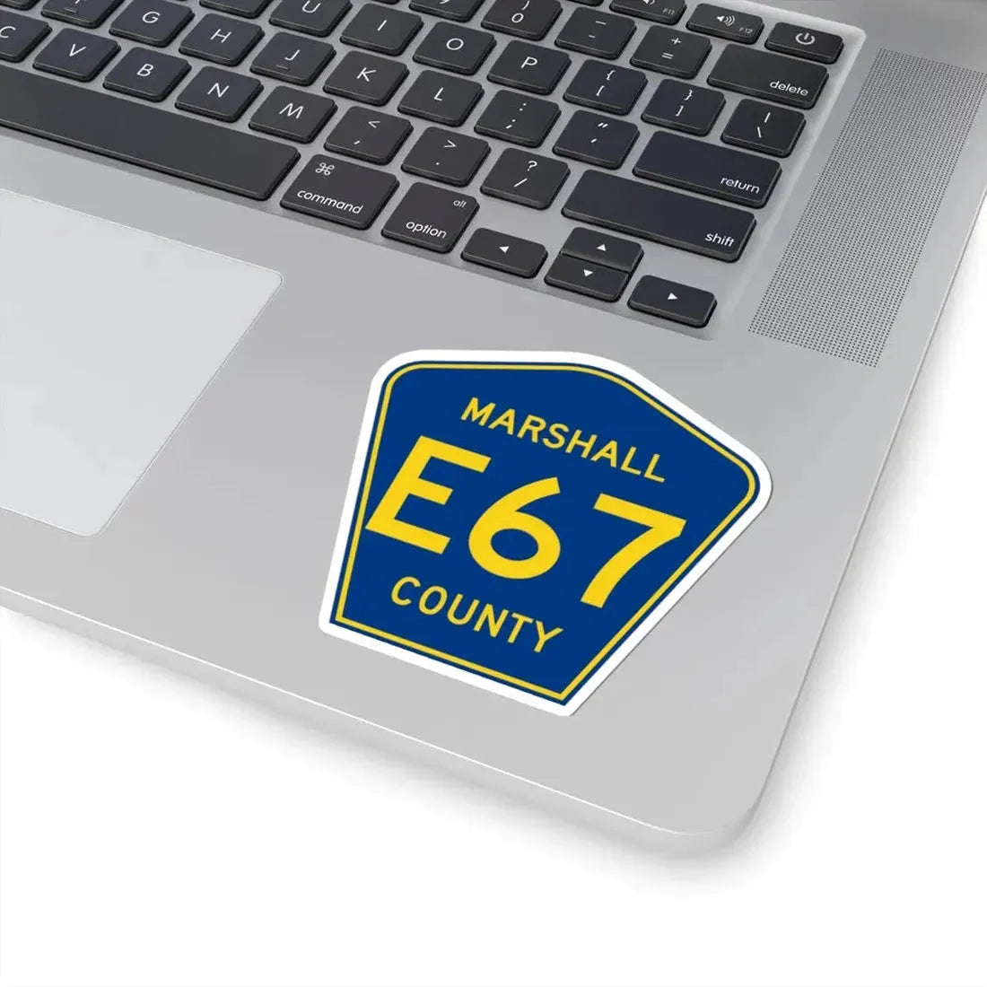 Marshall County Route E67 IA (Iowa) (Road Sign) STICKER Vinyl Kiss-Cut Decal - The Sticker Space