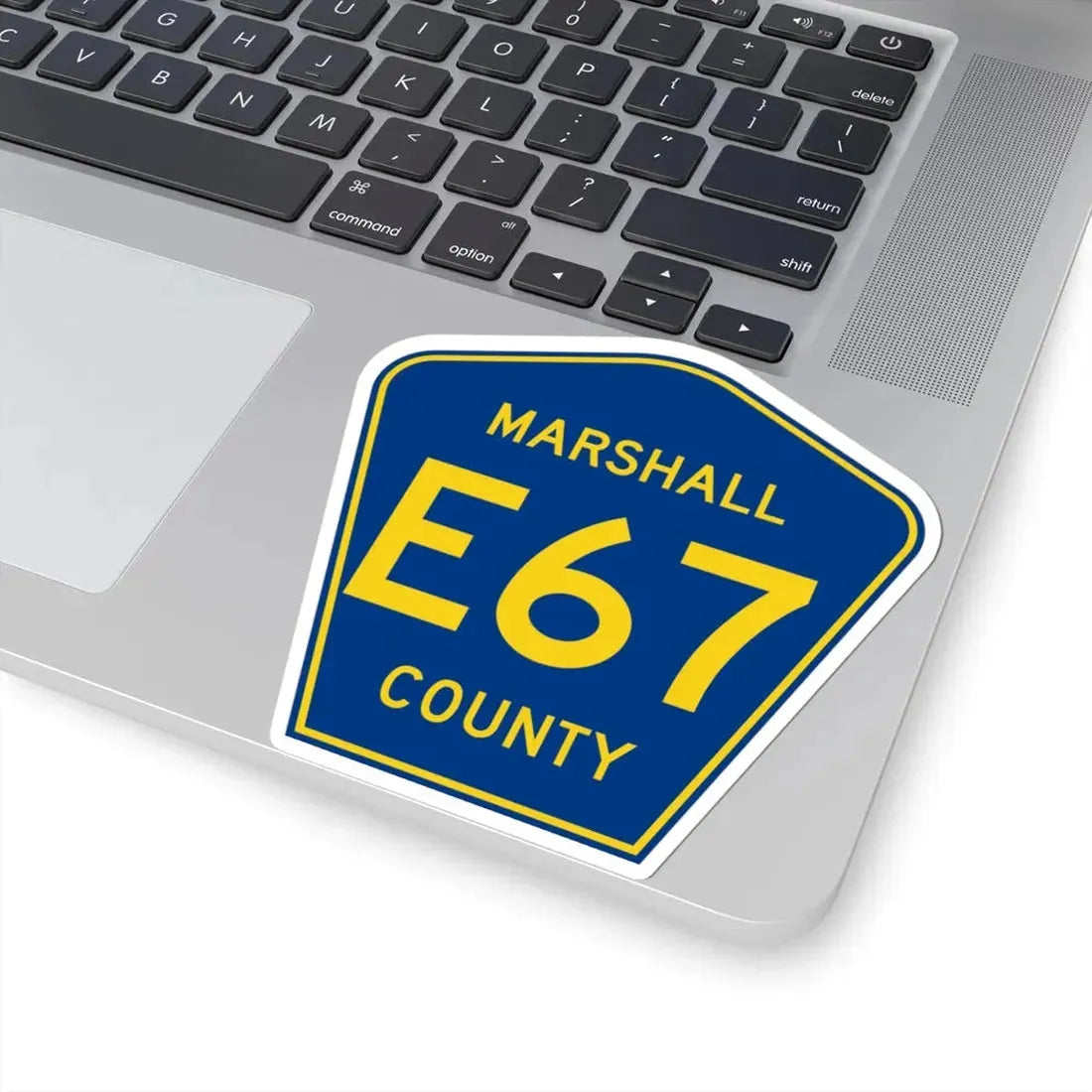 Marshall County Route E67 IA (Iowa) (Road Sign) STICKER Vinyl Kiss-Cut Decal - The Sticker Space