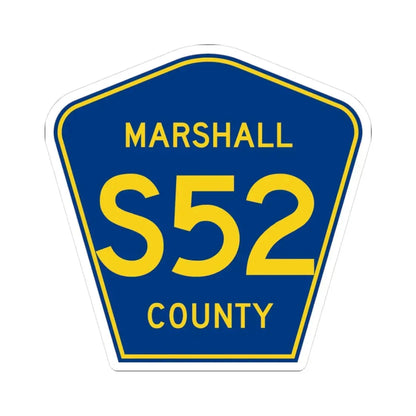 Marshall County Route S52 IA (Iowa) (Road Sign) STICKER Vinyl Kiss-Cut Decal 3 Inch White - The Sticker Space