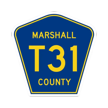 Marshall County Route T31 IA (Iowa) (Road Sign) STICKER Vinyl Kiss-Cut Decal 2 Inch White - The Sticker Space