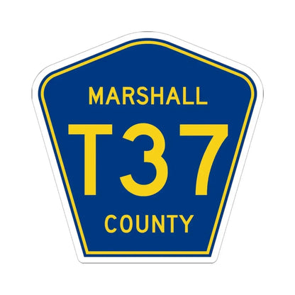 Marshall County Route T37 IA (Iowa) (Road Sign) STICKER Vinyl Kiss-Cut Decal 6 Inch White - The Sticker Space