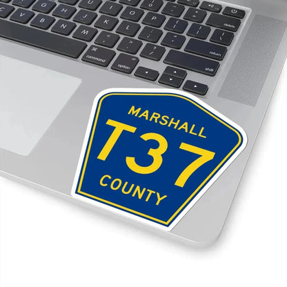 Marshall County Route T37 IA (Iowa) (Road Sign) STICKER Vinyl Kiss-Cut Decal - The Sticker Space