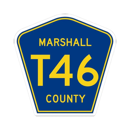 Marshall County Route T46 IA (Iowa) (Road Sign) STICKER Vinyl Kiss-Cut Decal 3 Inch White - The Sticker Space