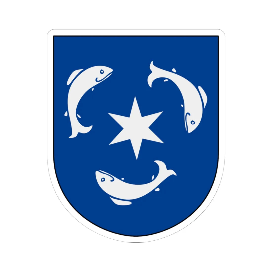 Marstrand vapen (Sweden) (Coat of Arms) STICKER Vinyl Kiss-Cut Decal 4 Inch White - The Sticker Space