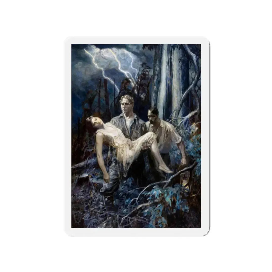 Mart Slipped Strong Arms Beneath the Girl (Magazine Illustration) Refrigerator Magnet 2 Inch - The Sticker Space