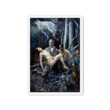 Mart Slipped Strong Arms Beneath the Girl (Magazine Illustration) Refrigerator Magnet-3" x 3"-The Sticker Space