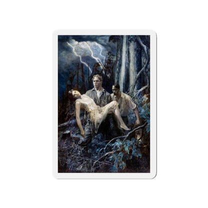 Mart Slipped Strong Arms Beneath the Girl (Magazine Illustration) Refrigerator Magnet-4" x 4"-The Sticker Space