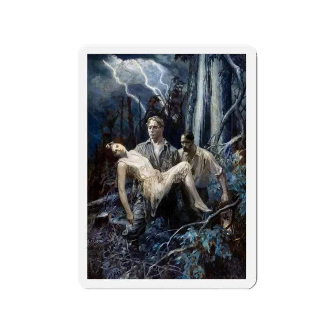 Mart Slipped Strong Arms Beneath the Girl (Magazine Illustration) Refrigerator Magnet - The Sticker Space