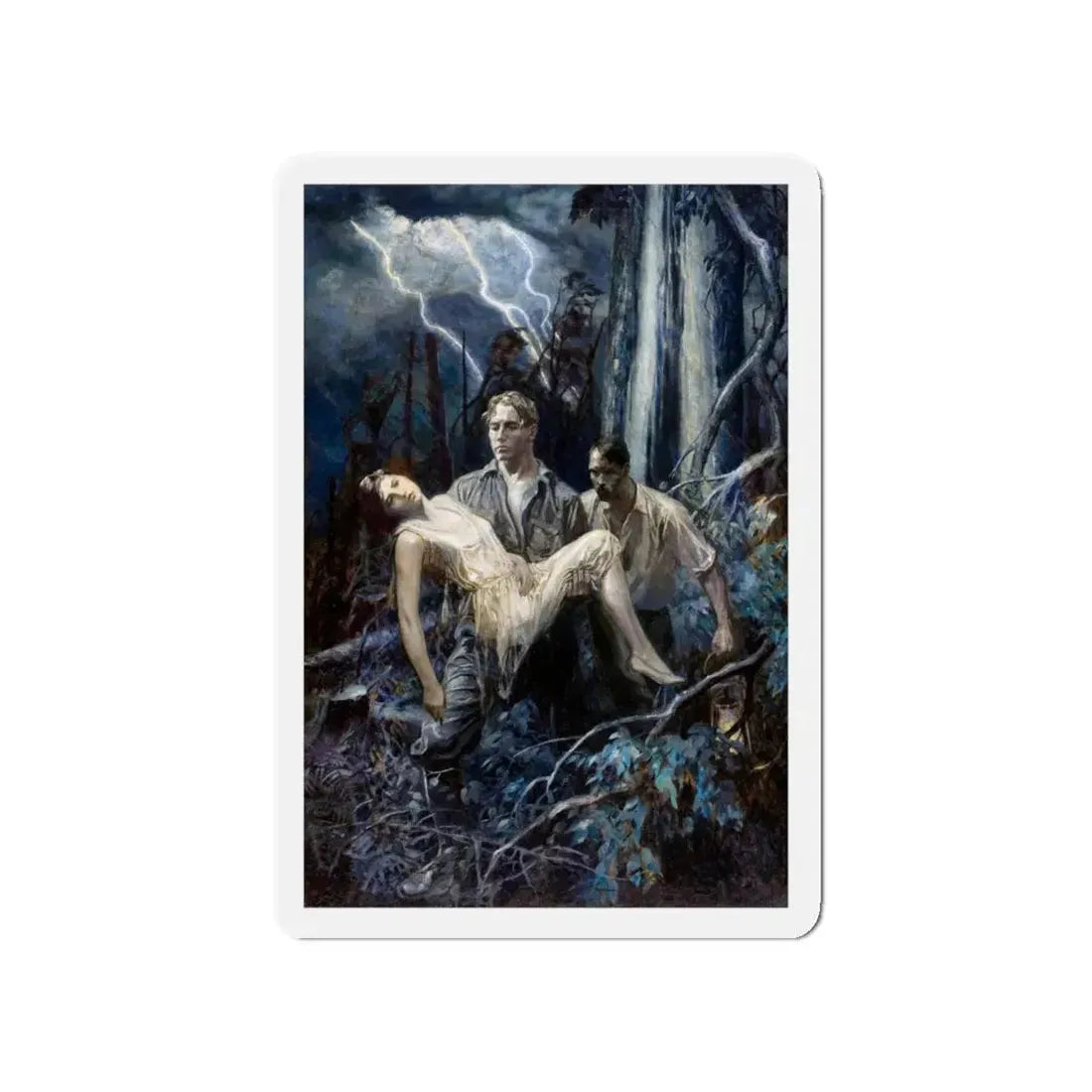 Mart Slipped Strong Arms Beneath the Girl (Magazine Illustration) Refrigerator Magnet - The Sticker Space