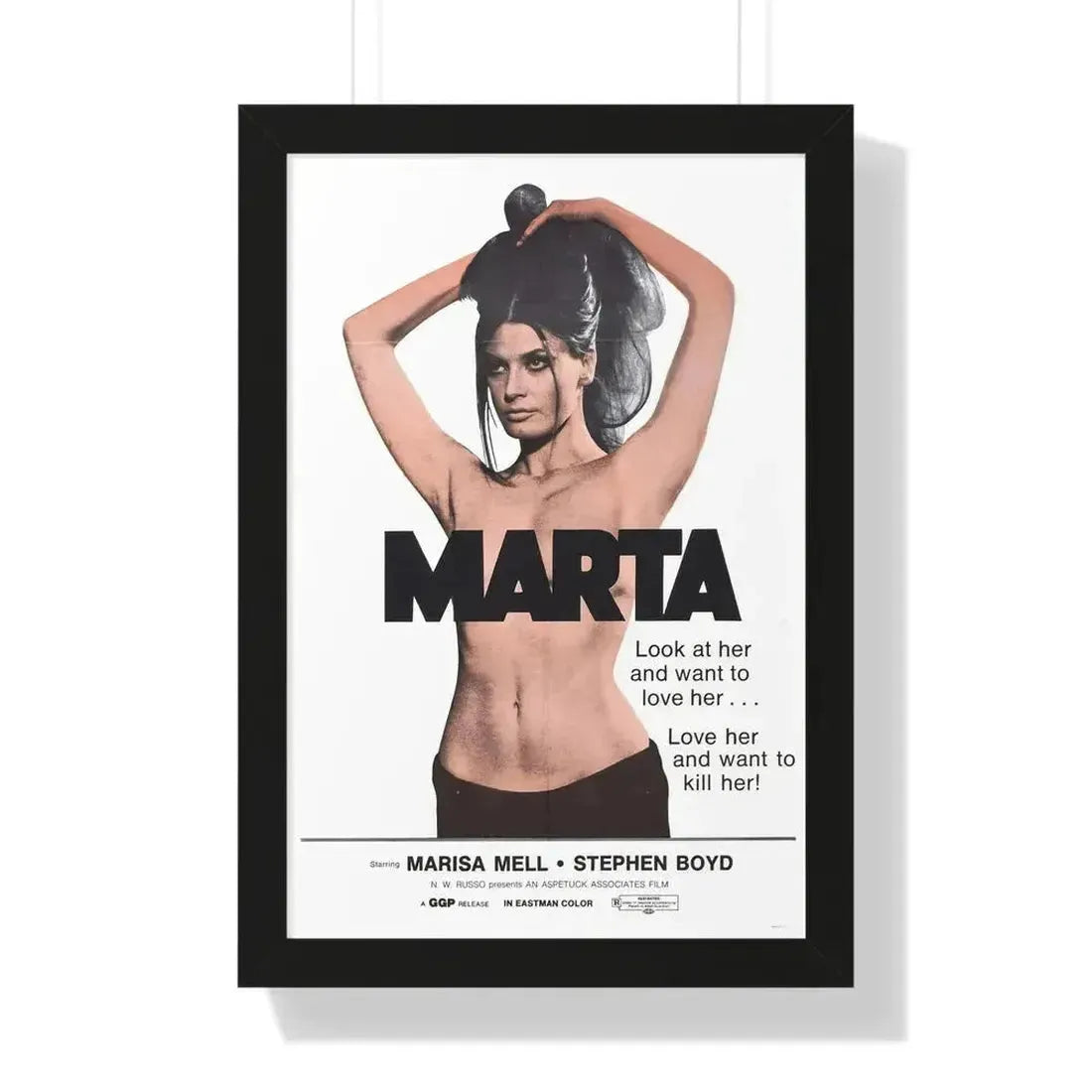 MARTA 1971 - Framed Movie Poster 16″ x 24″ Black - The Sticker Space
