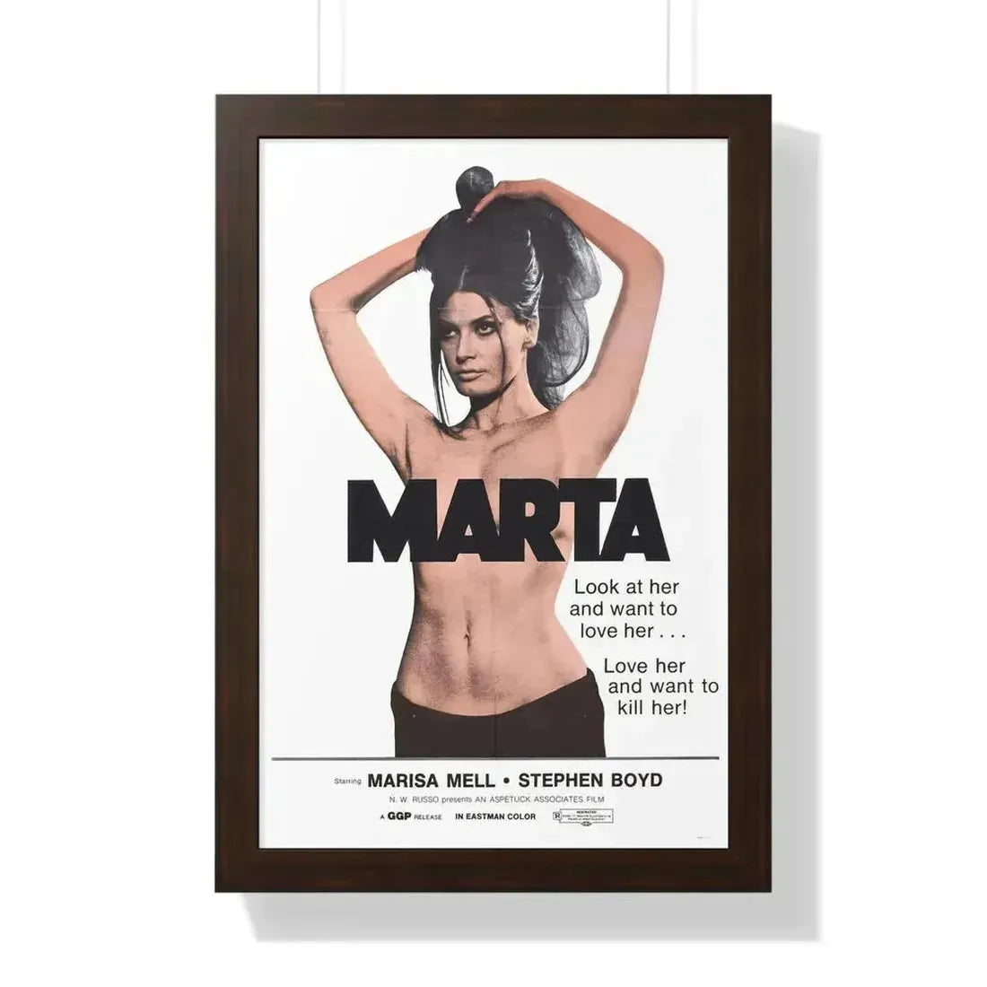 MARTA 1971 - Framed Movie Poster 16″ x 24″ Walnut - The Sticker Space