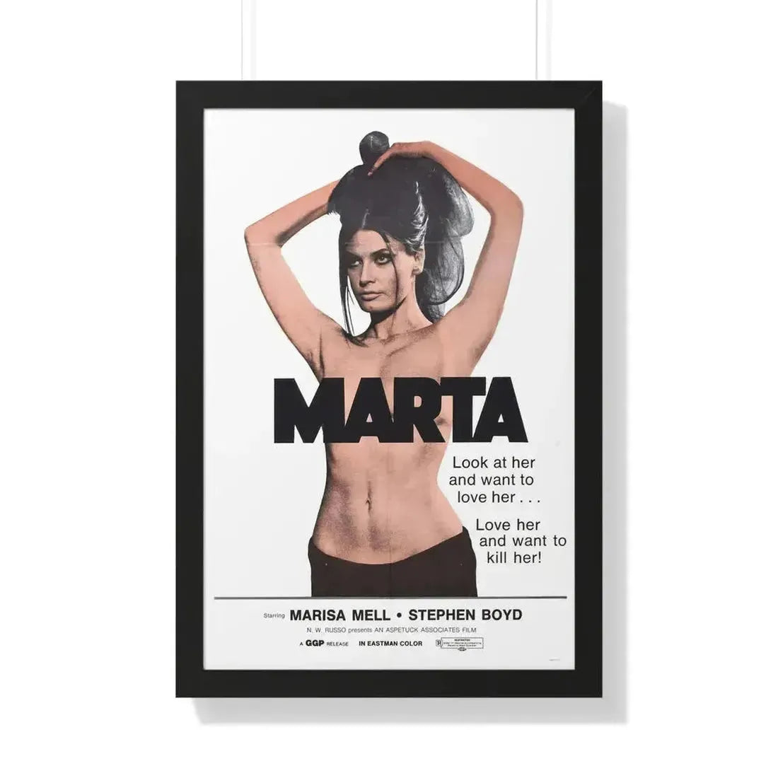 MARTA 1971 - Framed Movie Poster 20" x 30" Black - The Sticker Space