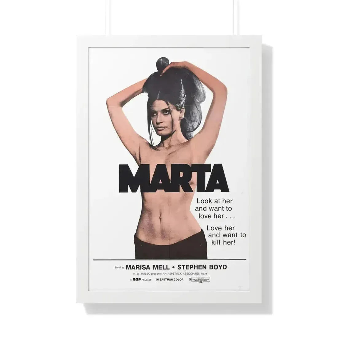MARTA 1971 - Framed Movie Poster 20" x 30" White - The Sticker Space