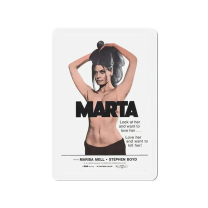 MARTA 1971 Movie Poster - Refrigerator Magnet 2 Inch Die-Cut - The Sticker Space