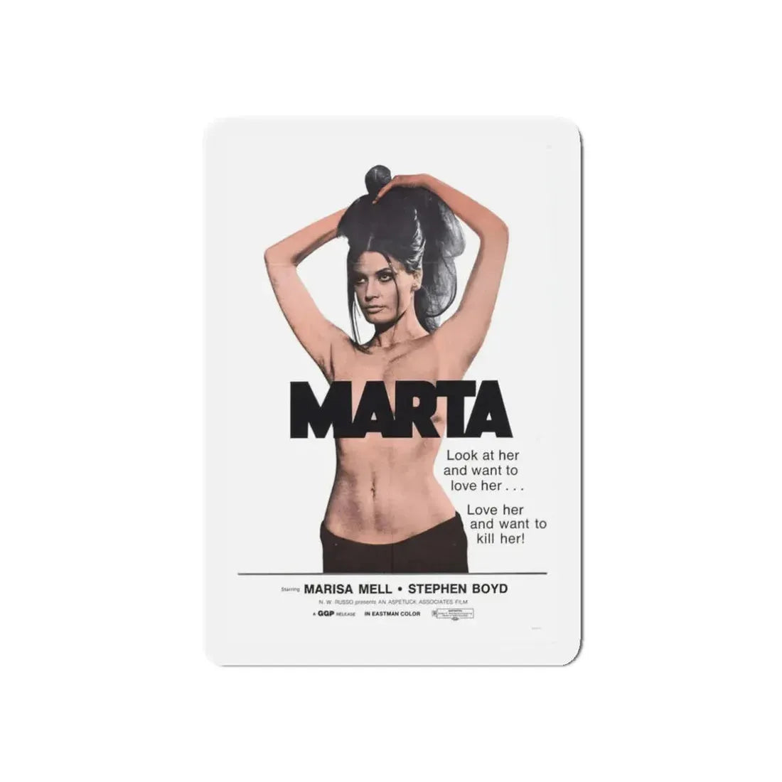 MARTA 1971 Movie Poster - Refrigerator Magnet - The Sticker Space