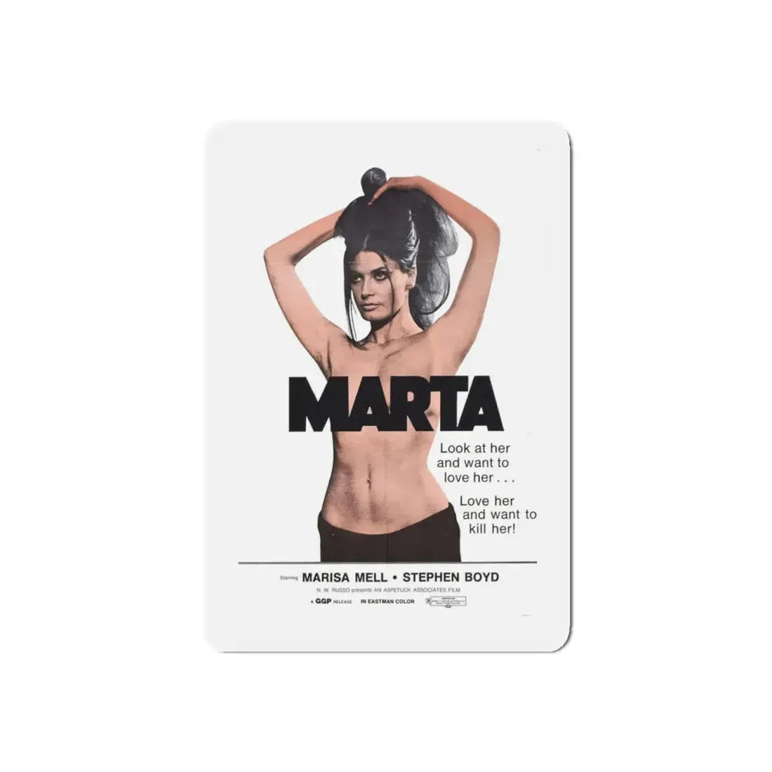 MARTA 1971 Movie Poster - Refrigerator Magnet - The Sticker Space