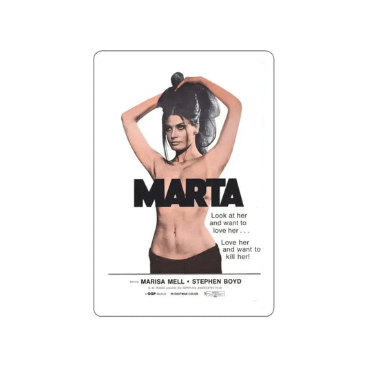 MARTA 1971 Movie Poster STICKER Vinyl Die-Cut Decal 2 Inch - The Sticker Space