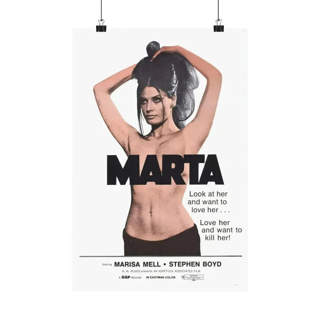MARTA 1971 - Paper Movie Poster 12″ x 18″ Matte - The Sticker Space