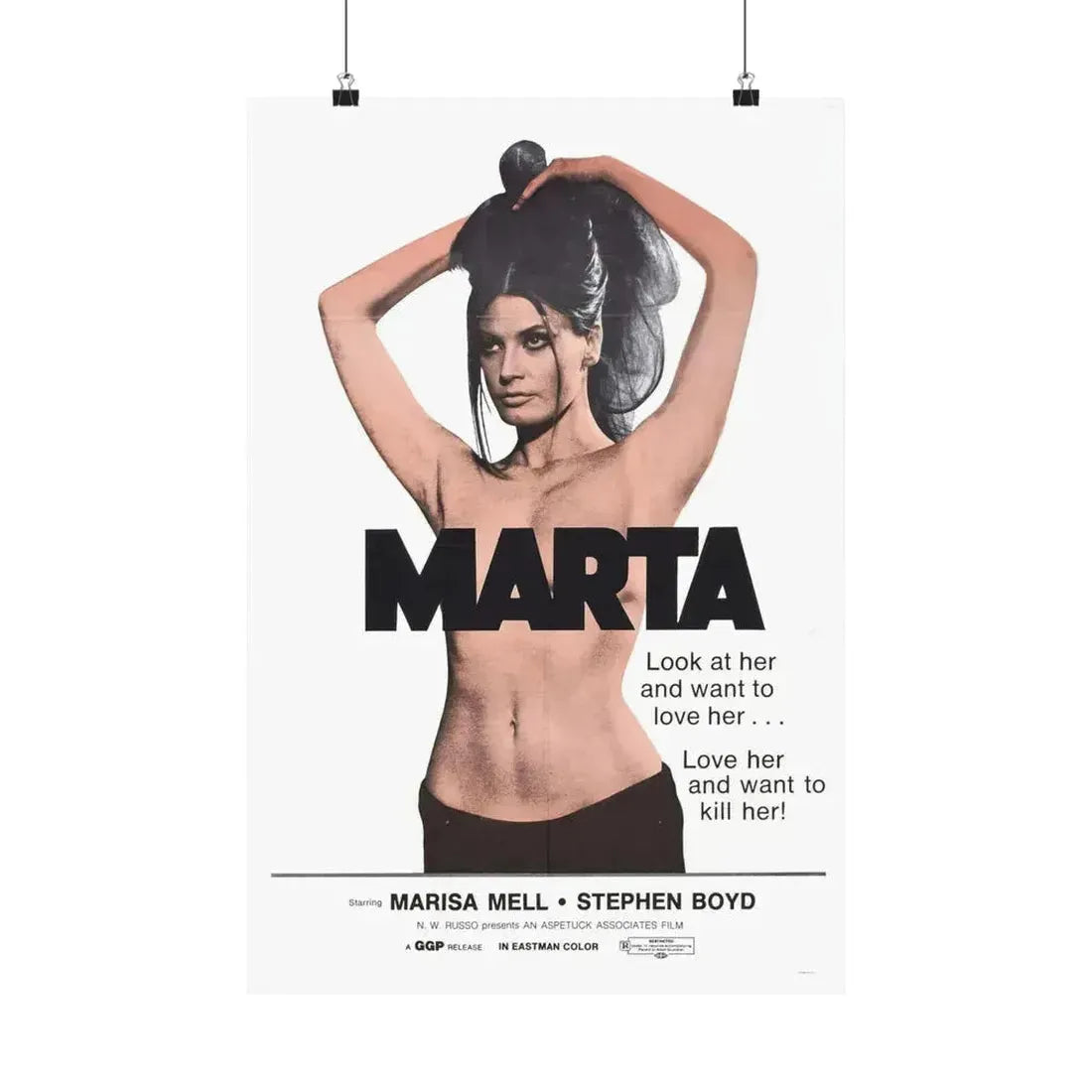 MARTA 1971 - Paper Movie Poster 16″ x 24″ Matte - The Sticker Space