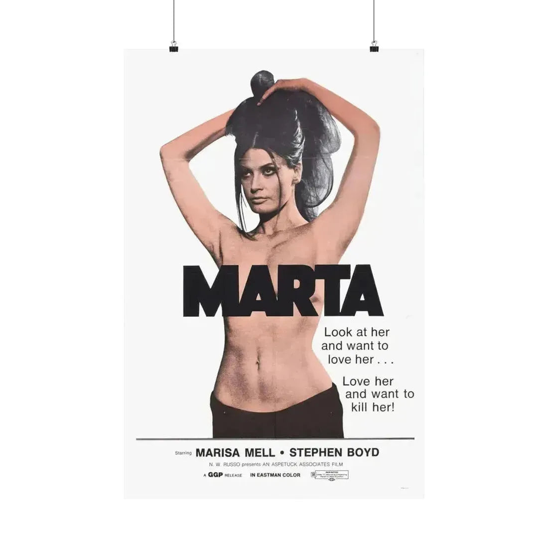 MARTA 1971 - Paper Movie Poster 24″ x 36″ Matte - The Sticker Space
