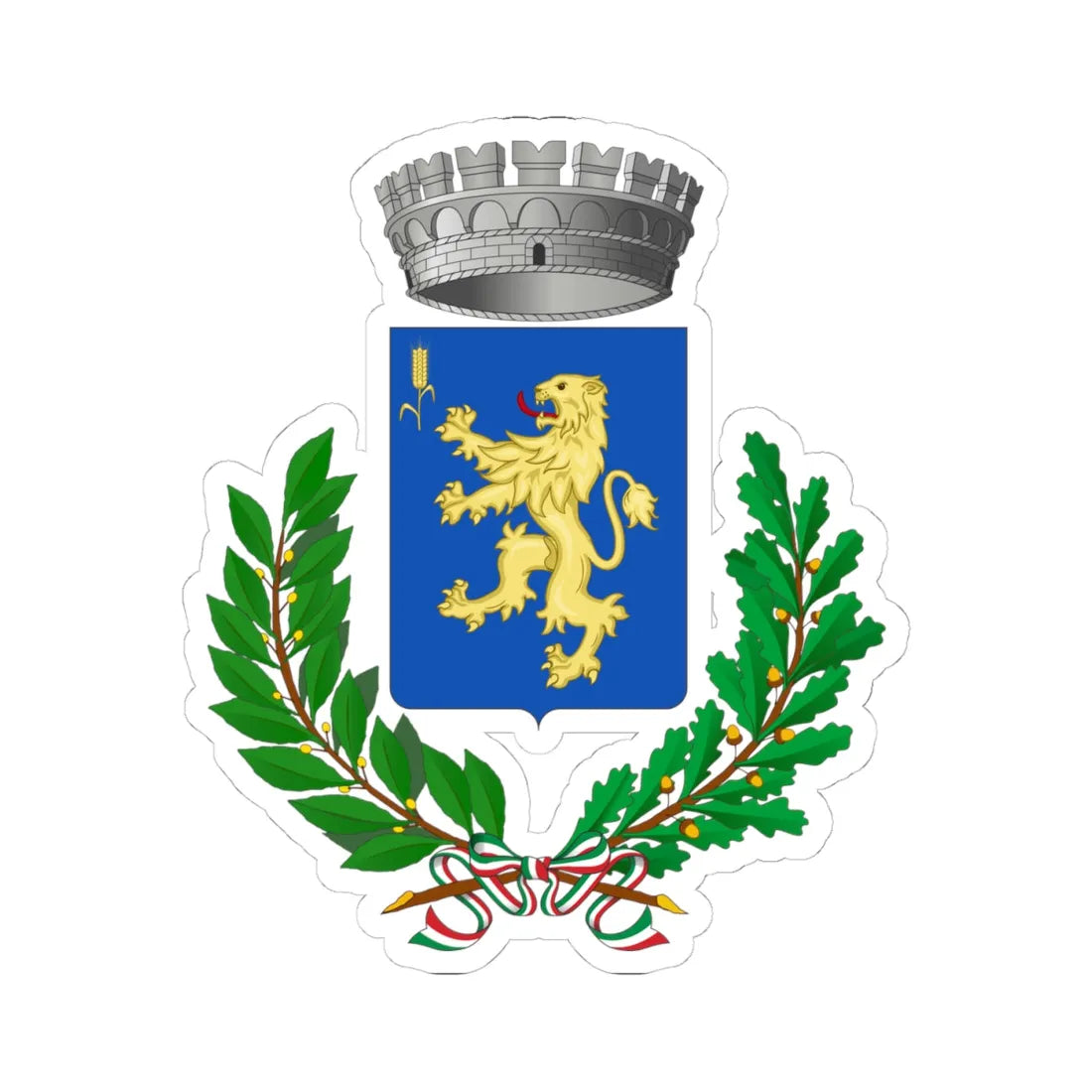 Martellago-Stemma (Italy) (Coat of Arms) STICKER Vinyl Kiss-Cut Decal 4 Inch White - The Sticker Space