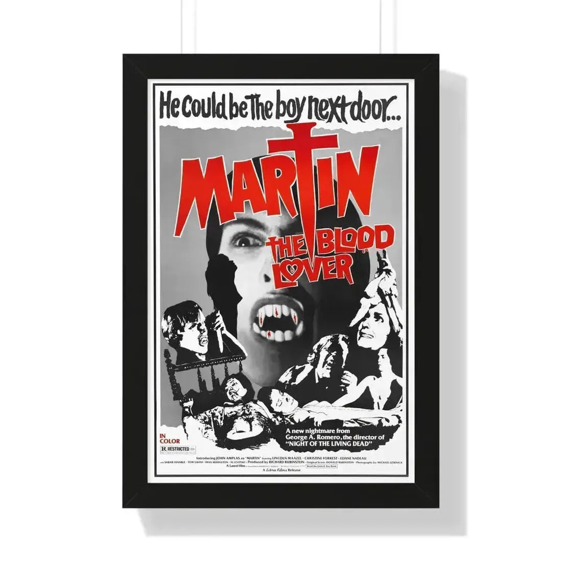 MARTIN 1977 - Framed Movie Poster 16″ x 24″ Black - The Sticker Space