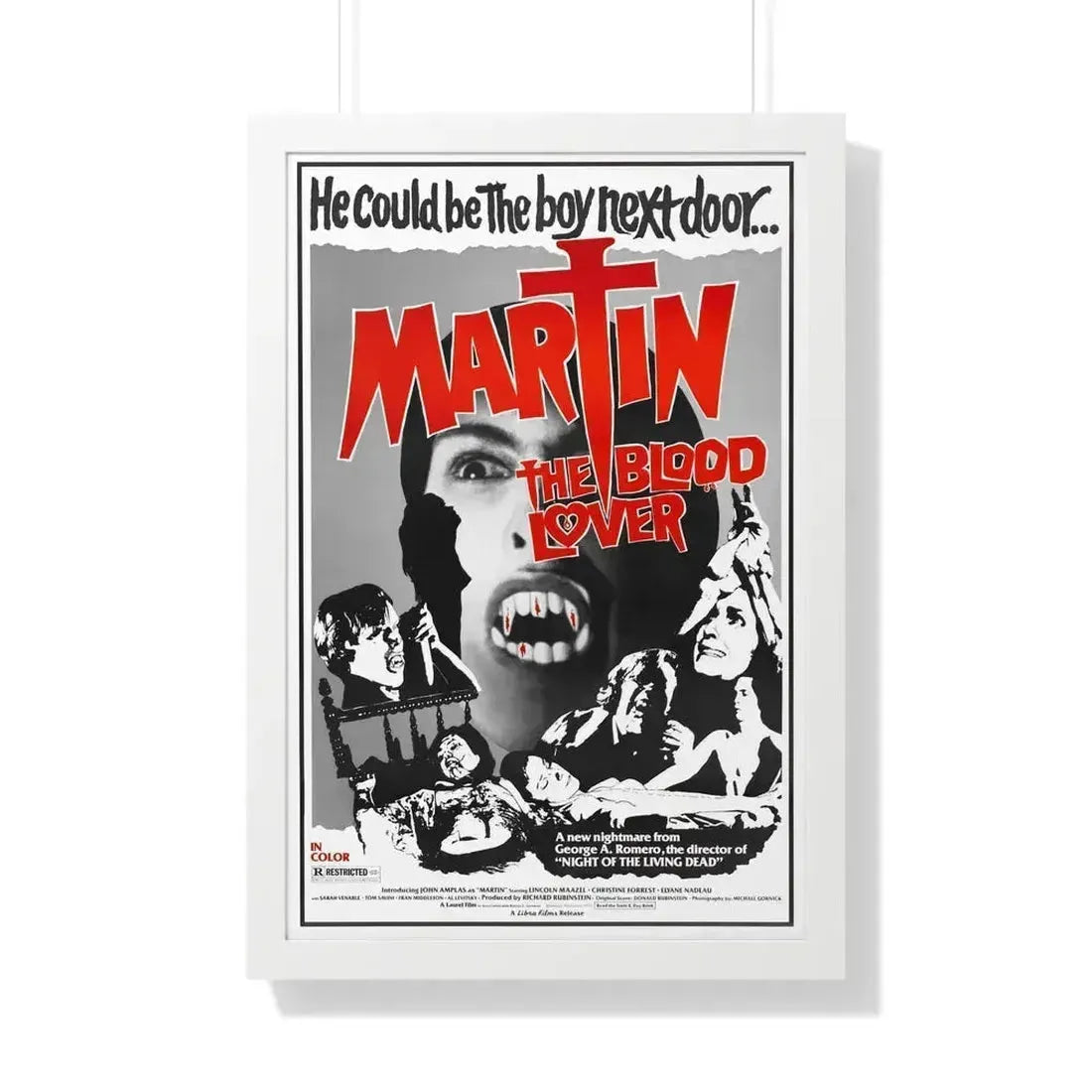 MARTIN 1977 - Framed Movie Poster 20" x 30" White - The Sticker Space