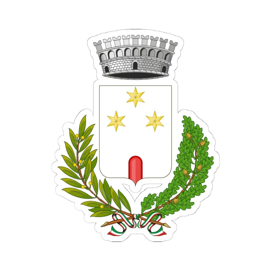 Martone-Stemma (Italy) (Coat of Arms) STICKER Vinyl Kiss-Cut Decal 6 Inch White - The Sticker Space