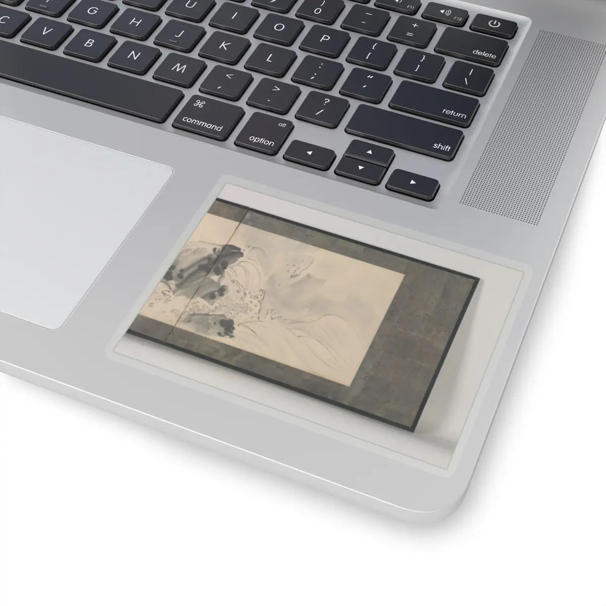 Maruyama Ōkyo 円山応挙 - Rock and Waves - dated 1773 v2 - STICKER Vinyl Kiss-Cut Decal