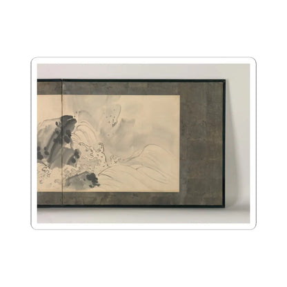Maruyama Ōkyo 円山応挙 - Rock and Waves - dated 1773 v2 - STICKER Vinyl Kiss-Cut Decal