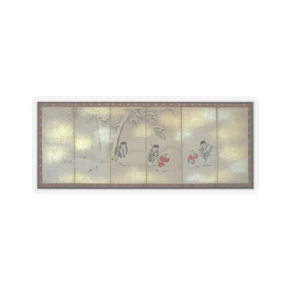 Maruyama Ōshin - Children Playing in Summer and Winter - early 19th century v2 - STICKER Vinyl Kiss-Cut Decal