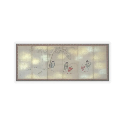Maruyama Ōshin - Children Playing in Summer and Winter - early 19th century v2 - STICKER Vinyl Kiss-Cut Decal