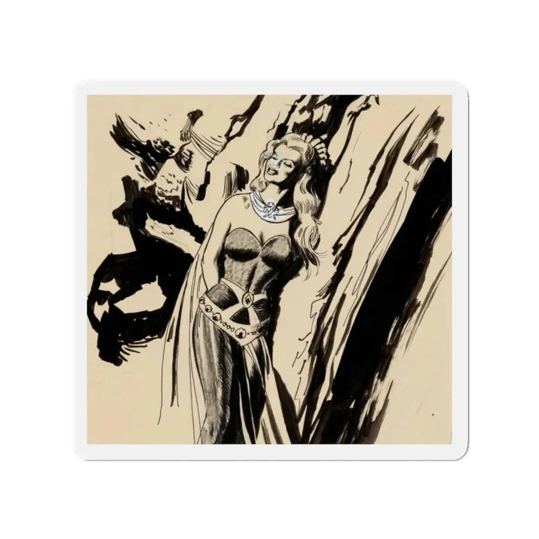 Marvel Super Heroes  Prince Namor the Sub-Mariner Episode 9 Lorelei Animation Drawing (Magazine Illustration) Refrigerator Magnet 2 Inch - The Sticker Space