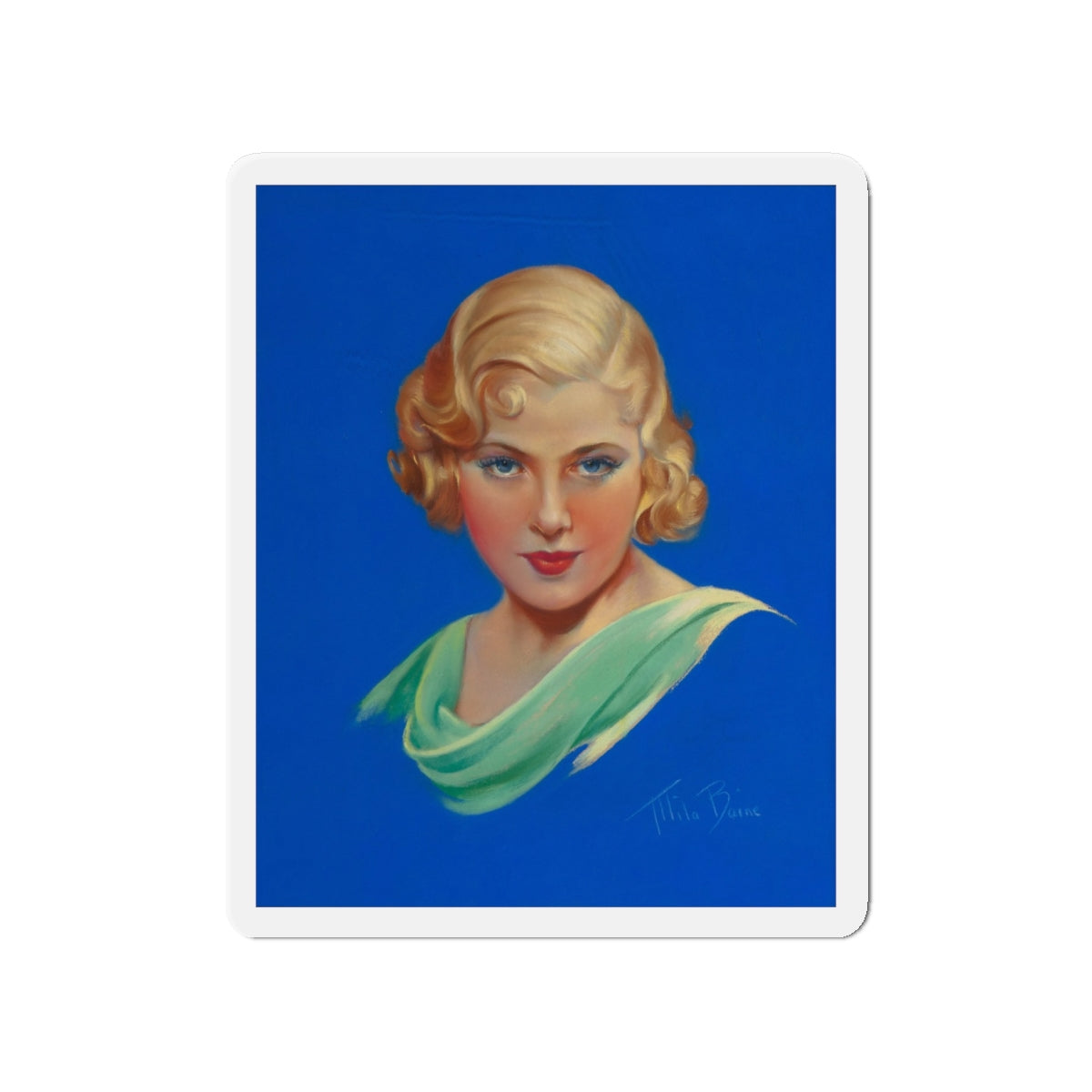 Mary Carlisle, Movie Magazine cover (Magazine Illustration) Refrigerator Magnet-4" x 4"-The Sticker Space