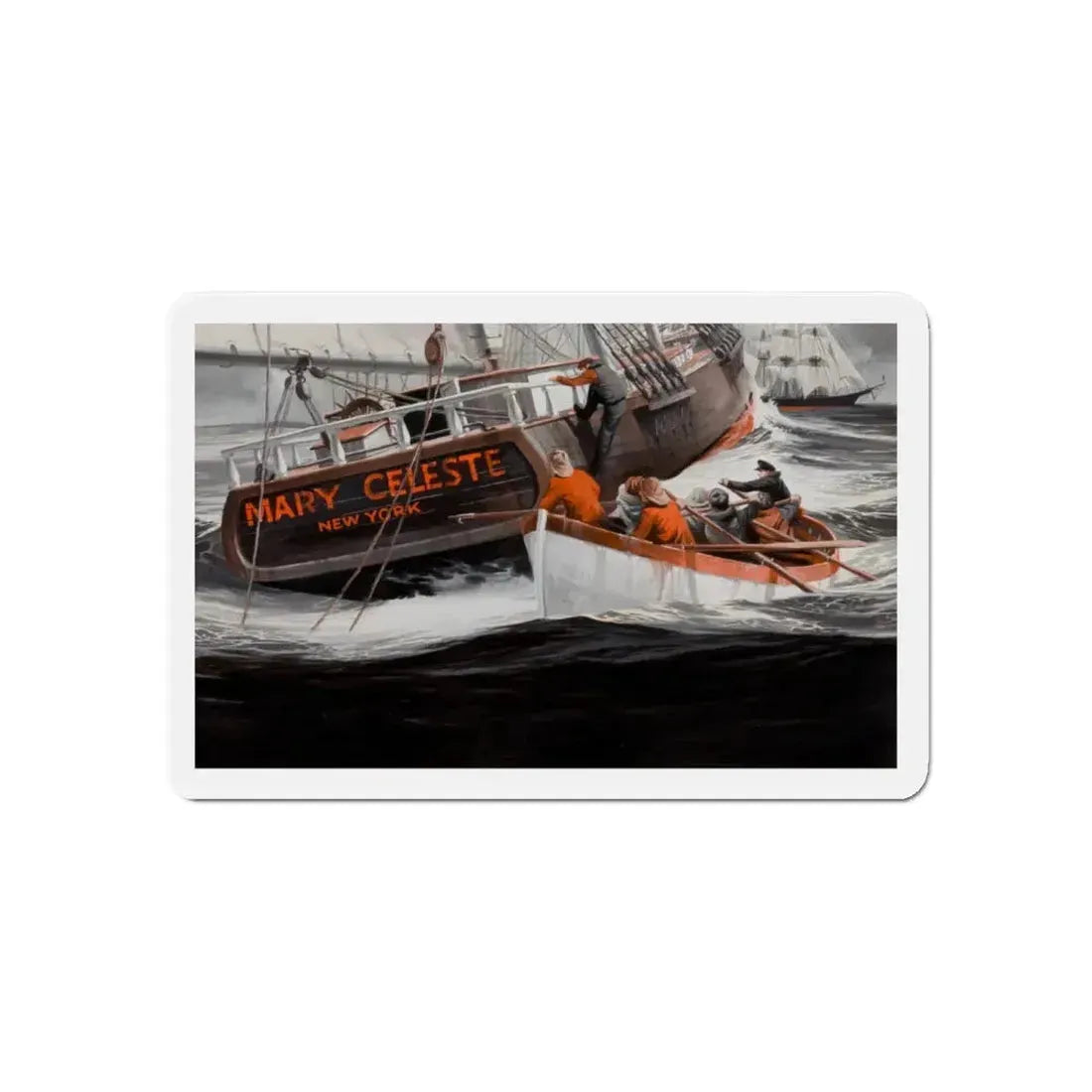 Mary Celeste, men's adventure magazine story illustration (Magazine Illustration) Refrigerator Magnet 6 Inch - The Sticker Space