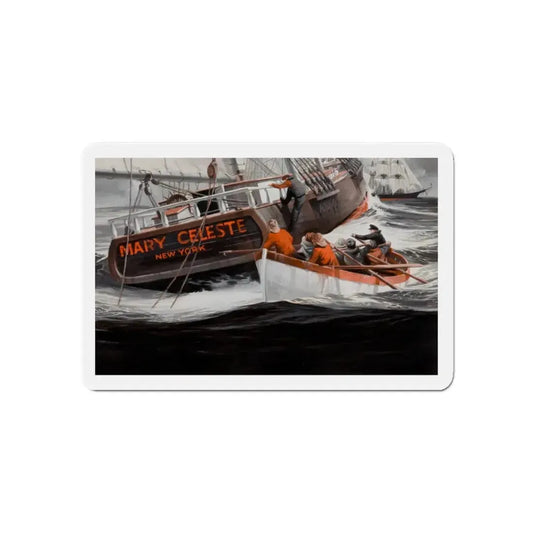 Mary Celeste, men's adventure magazine story illustration (Magazine Illustration) Refrigerator Magnet 6 Inch - The Sticker Space