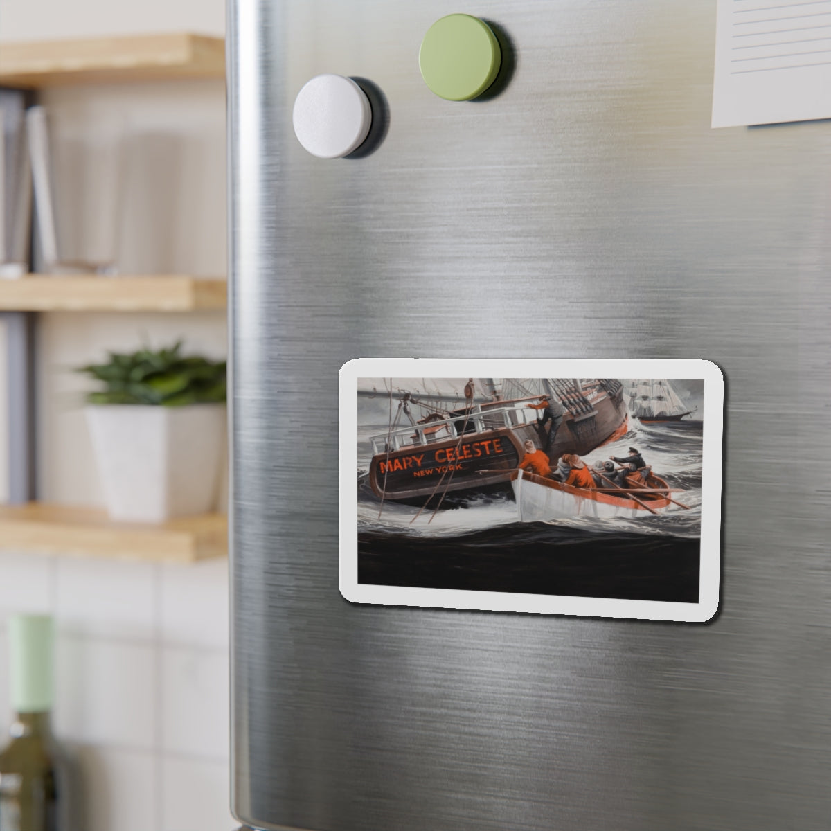 Mary Celeste, men's adventure magazine story illustration (Magazine Illustration) Refrigerator Magnet-The Sticker Space